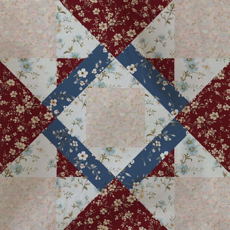 Quilt Block Fabric Pattern Mockup, Photoshop Template (PSD) - Etsy