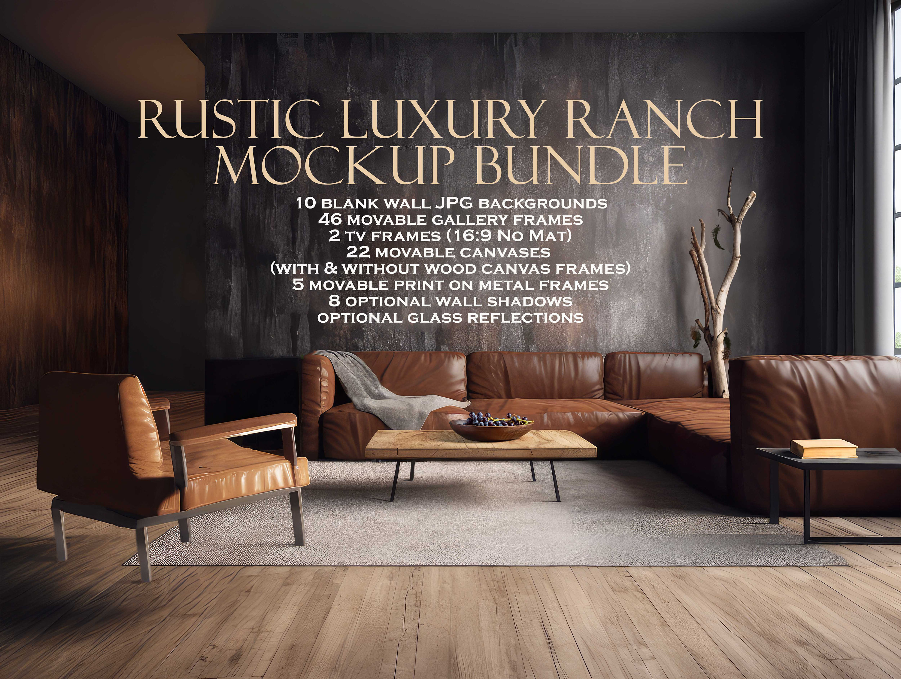 Rustic Luxury Ranch, 10 Frame Mockups Bundle, Canvas Frame Mockup, Portrait Frame Mockup, Blank Wall Mockup, Wall Art Mockup, Cabin Mockup