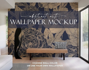 Wallpaper Frame Mockup | Empty Wall Mockup | Blank Wall Mockup | Transparent Wall Template| Abstract Art Frame Mockup 2 | PSD, JPG & PNG