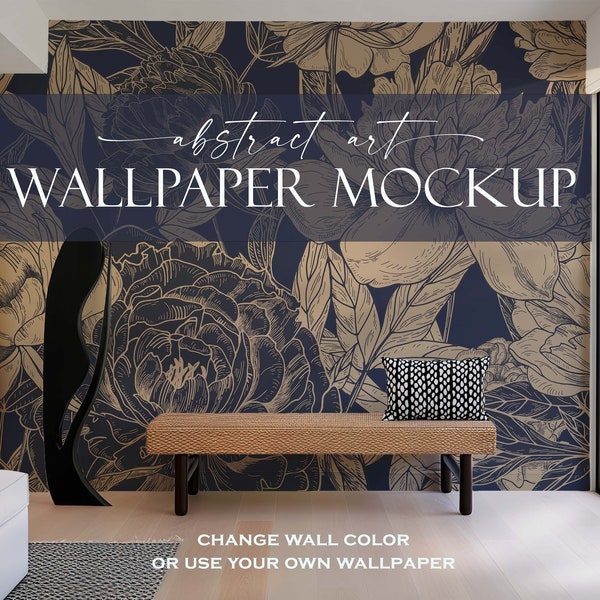 Wallpaper Frame Mockup | Empty Wall Mockup | Blank Wall Mockup | Transparent Wall Template| Abstract Art Frame Mockup 2 | PSD, JPG & PNG