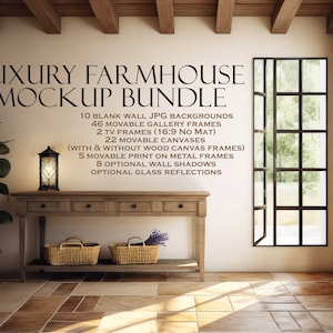 Luxury Farmhouse Frame Mock up Bundle (10), Modern Style Mock Up / Frame Mock up Bundle / Stylish Stock Photo / Template Frame Art  PSD PNG