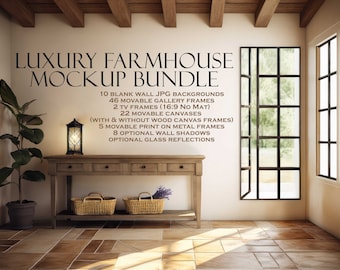 Luxury Farmhouse Frame Mock up Bundle (10), Modern Style Mock Up / Frame Mock up Bundle / Stylish Stock Photo / Template Frame Art  PSD PNG
