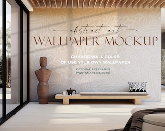 Wallpaper Frame Mockup | Empty Wall Mockup | Blank Wall Mockup | Transparent Wall Template| Abstract Art Frame Mockup | PSD, JPG & PNG