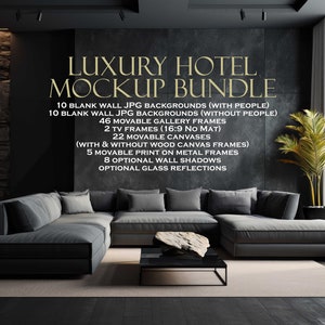 Frame Mockup Bundle (10), Luxury Hotel, Large Canvas Mockup, Blank Wall Mockup, A4, Movable Frames, Landscape Frame Mockup, PSD JPG PNG
