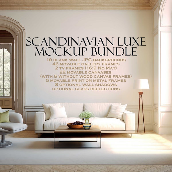 Scandinavian Frame Mockup Bundle (10), Scandinavian Luxe, Picture Frame Mockup, Canvas Mockup, Blank Wall Mockup, Square Frame Mockup, PSD