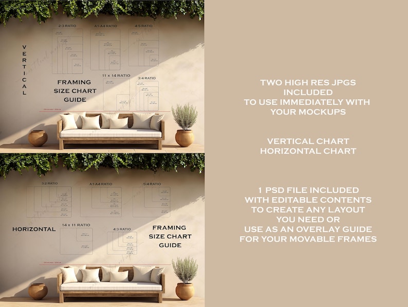 Photo Frame Design Chart Wall Art Size Guide, Frame Size Guide, Print Size Guide, Poster Size ...