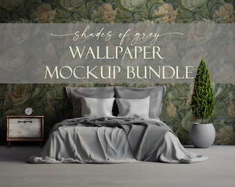 Shades of Grey Wallpaper Mockup Bundle | PSD Smart Object