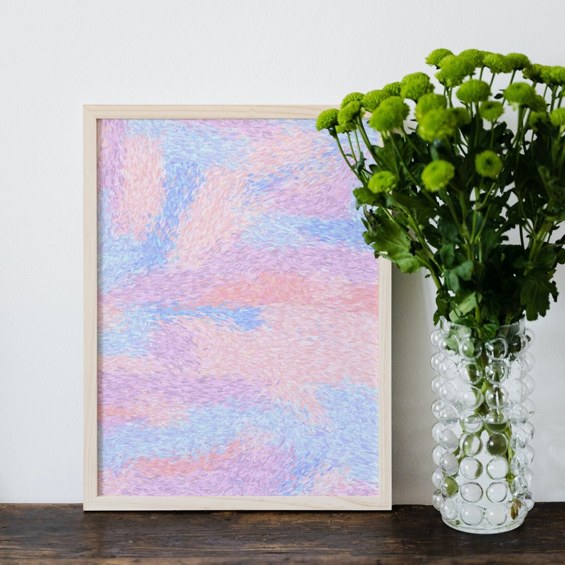 Printable Wall Art Pink Blue Instant Download Pink Girly Wall Art ...