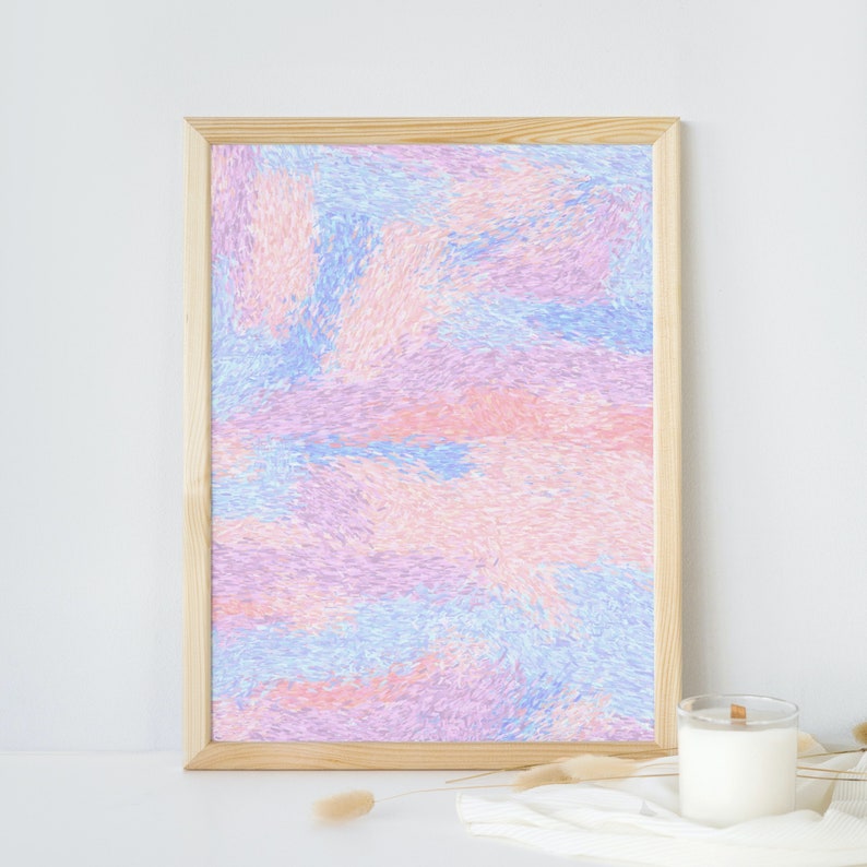 Printable Wall Art Pink Blue Instant Download Pink Girly Wall Art ...