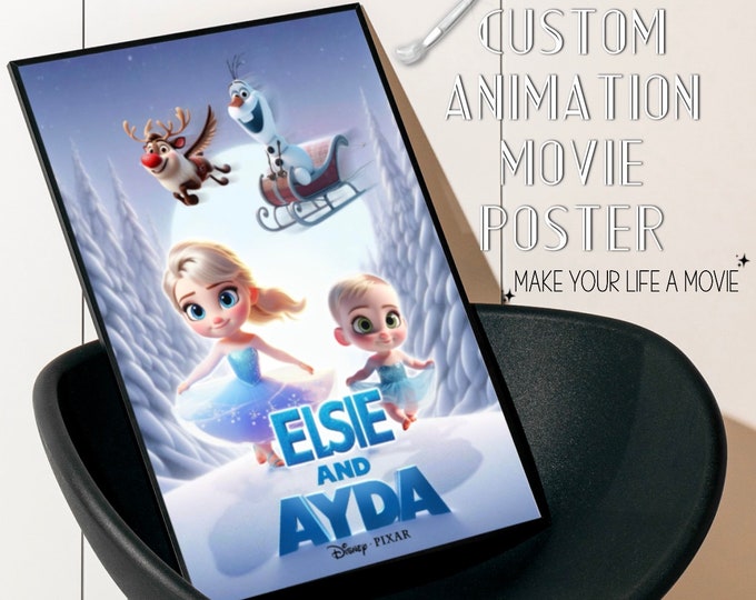 Create Your Own Personalised Cartoon Film Poster with Bespoke Title - A3/A4 Print