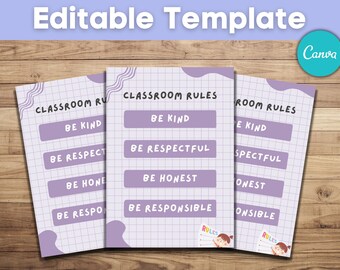 EDITABLE Classroom Rules Posters | Printable Bulletin Board Posters ...