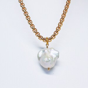 Handcrafted Natural Baroque Pearl Necklace Pearl Necklace large Baroque pearl unique jewelry Necklace with real Pearls