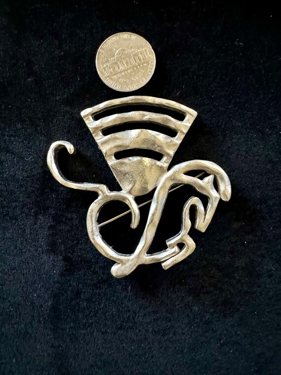 Christian Lacroix Brooch for Air France, Silver Tone Vintage Pin