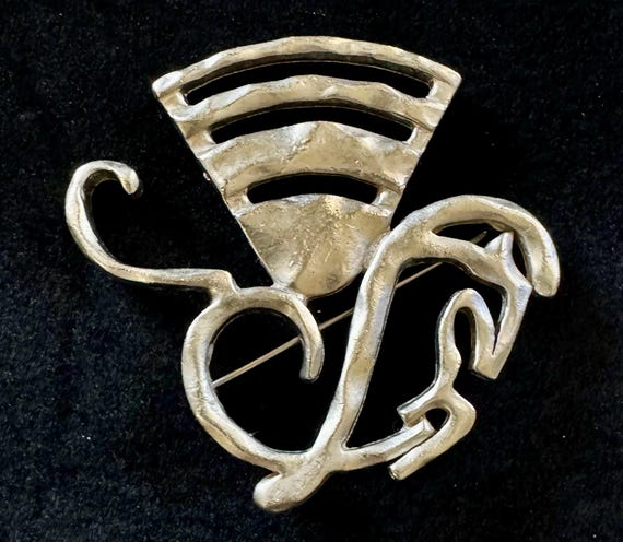 【美品】Christian Lacroix ブローチ イヤリング ヴィンテージ Christian Lacroix Brooch for Air France, Silver Tone Vintage Pin
