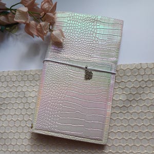 Vegan Leather Travelers Notebook, Leather Fauxdori Notebook, Crocodile Leather Notebook, Crocodile Leather Travelers Notebook, Standard Size