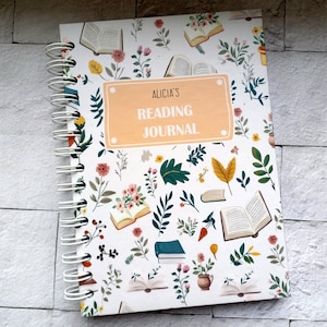 Diario di lettura, regalo per amanti dei libri, recensione di libri, tracker di lettura, diario di sfida di lettura, diario di lettura personalizzato, raccolta di citazioni