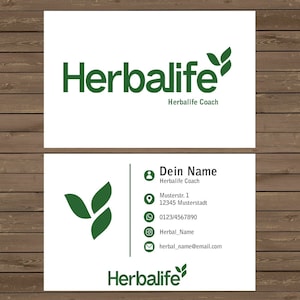 Herbalife Visitenkarte Neue Logo 2023 Weiß Personalisiert Digitale Datei Download
