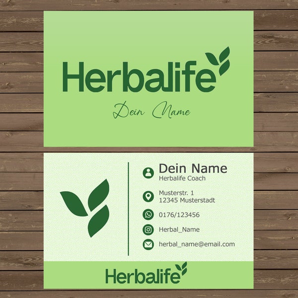 Herbalife Visitenkarte Neue Logo 2023 Personalisiert Digitale Datei Download