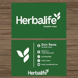 Biglietto da visita Herbalife Nuovo logo 2023 Verde Download del file digitale personalizzato
