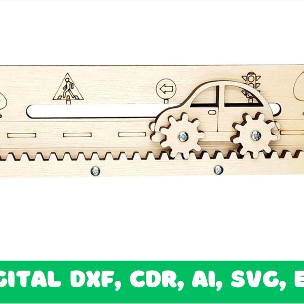 Car vehicle moving wheels gears, Busy board part element detail file for Laser Cut, CNC Vector file Cdr Dxf Svg Download Digital Files