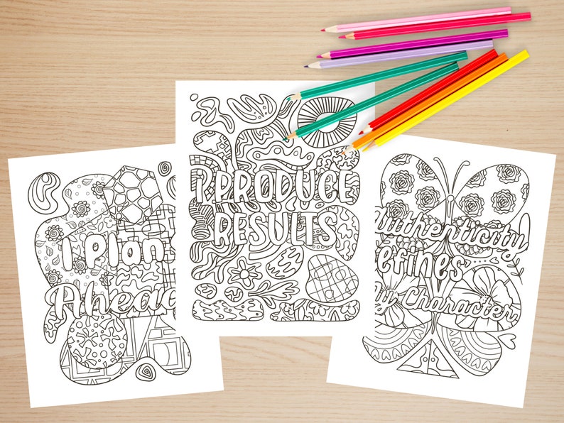 Affirmation Coloring Book Adult Coloring Pages Self - Etsy