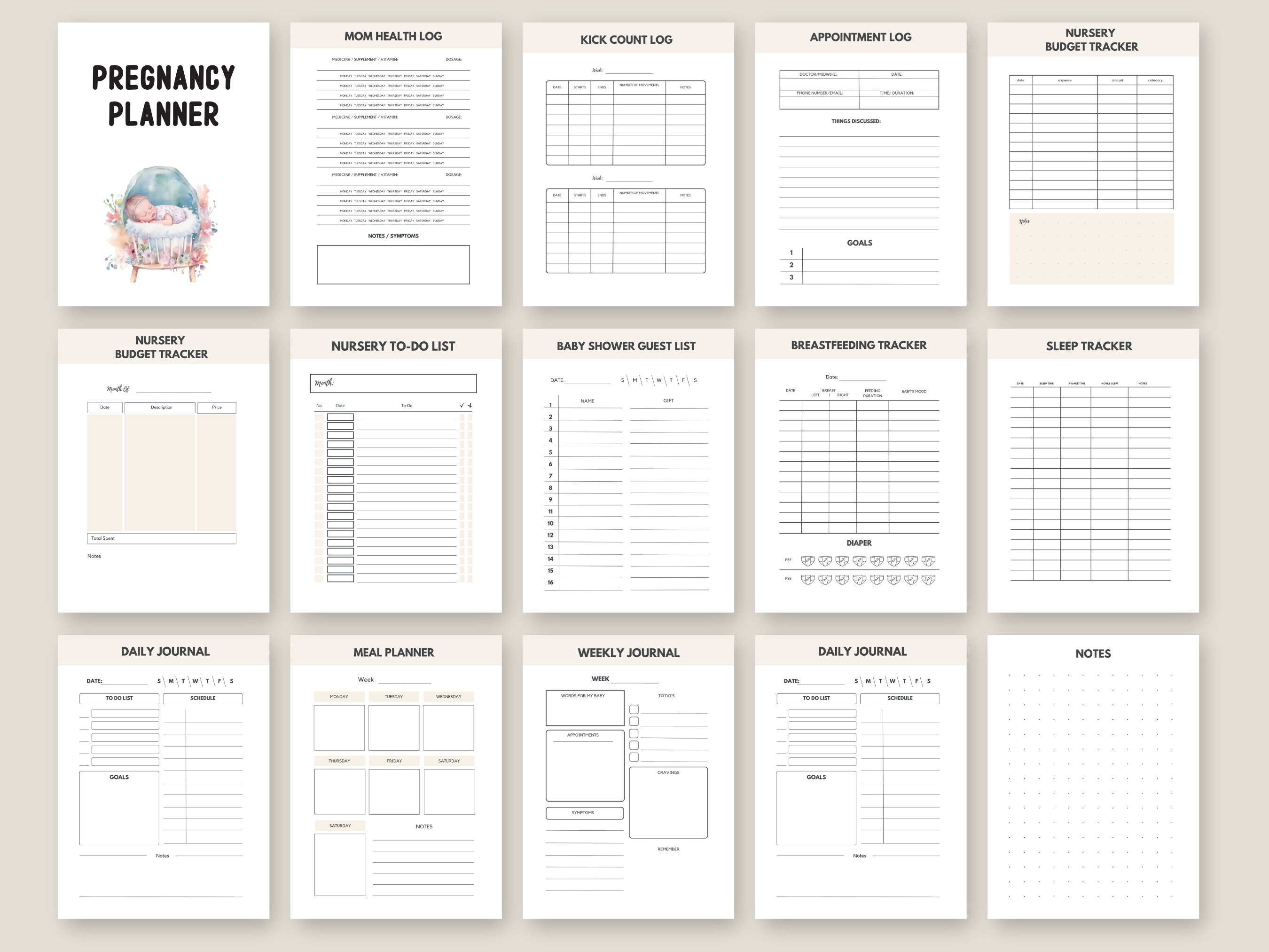 Printable Pregnancy Planner Baby Planning Organizer Maternity Planner ...