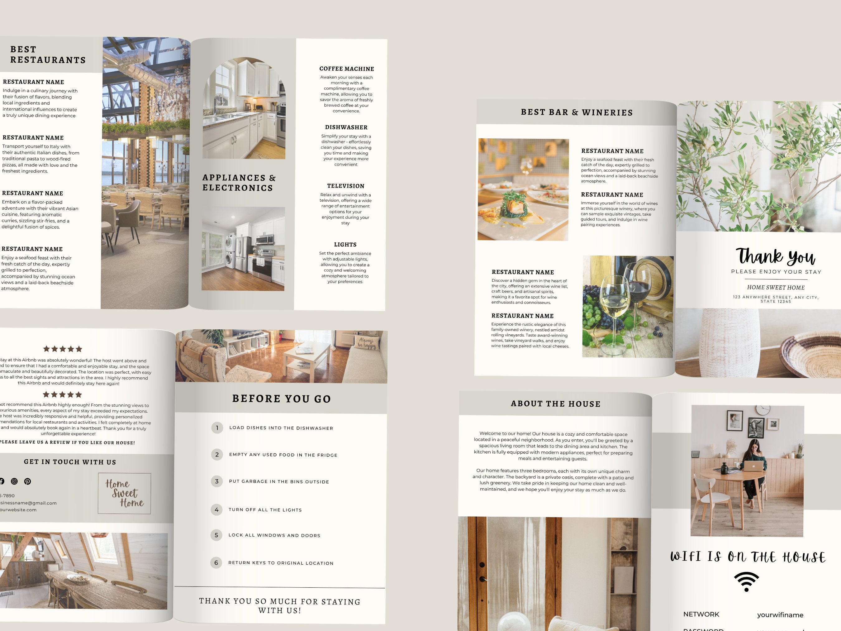 Airbnb Welcome Book Template Beige Airbnb Guest Book Airbnb House Guide ...