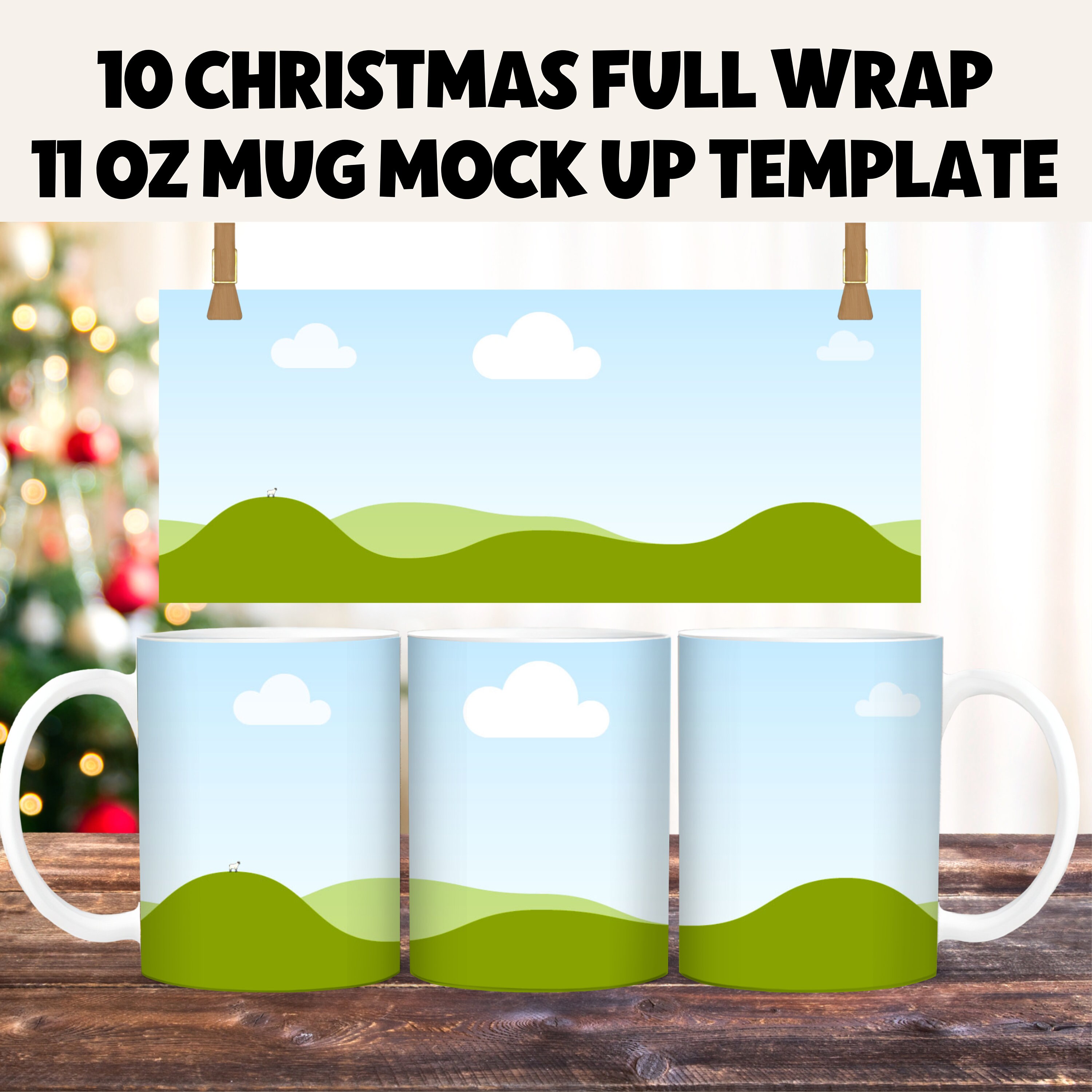 11 & 15 Oz Photo Sublimation Mug Template, Cricut Mug Press Sublimation  Wrap, Christmas Mug Sublimation Designs, Mug PNG, Mug Wrap Download 