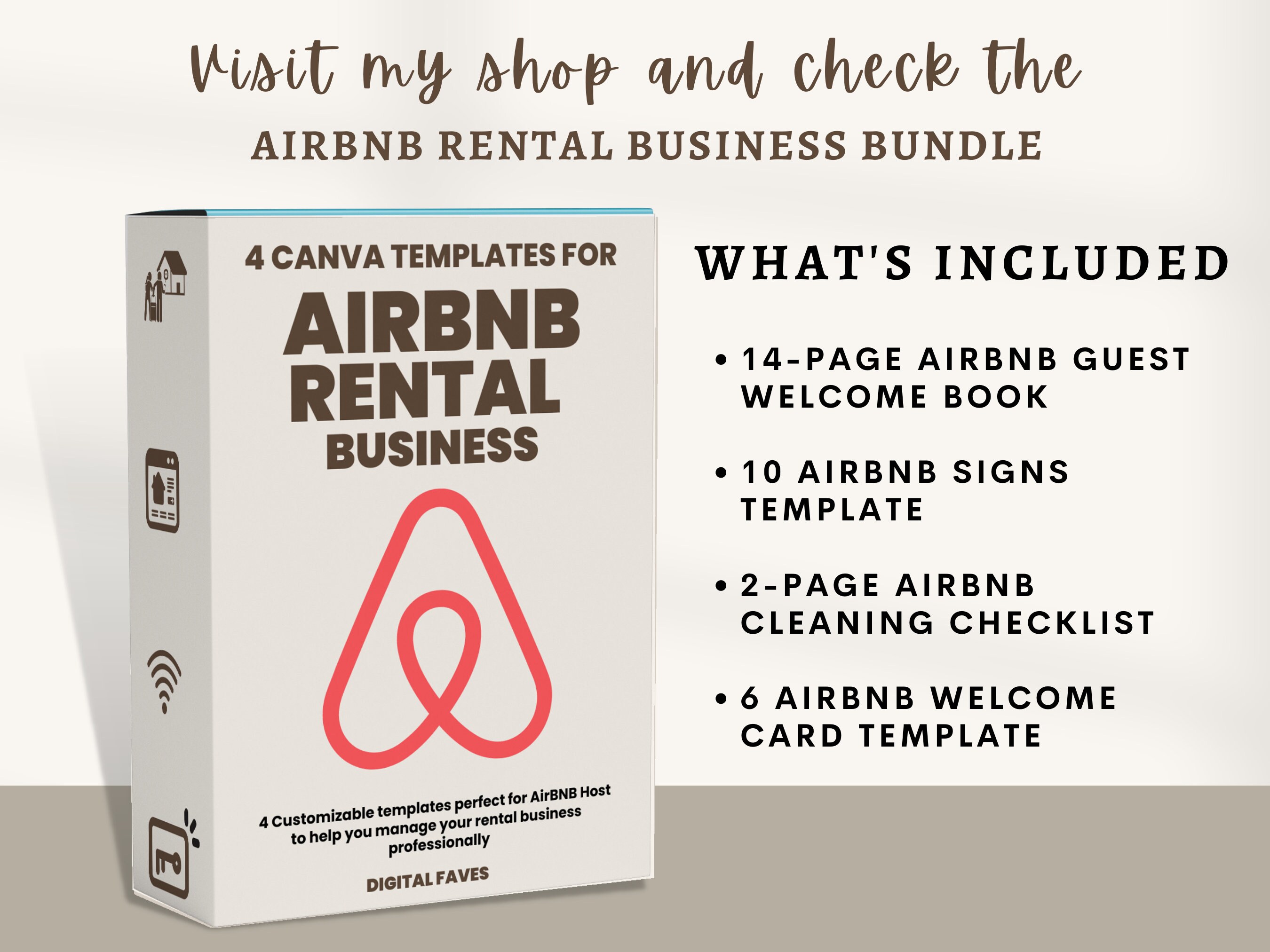 Airbnb Book Template Beige Airbnb Guest Book Airbnb House Guide