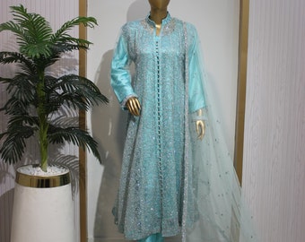 Designer Outfits Sharara Palazzo Suits Ready to wear Heavy Embroidery Work Pakistani Reception Party Wear Salwar Kameez Plazzo Dupatta Dress