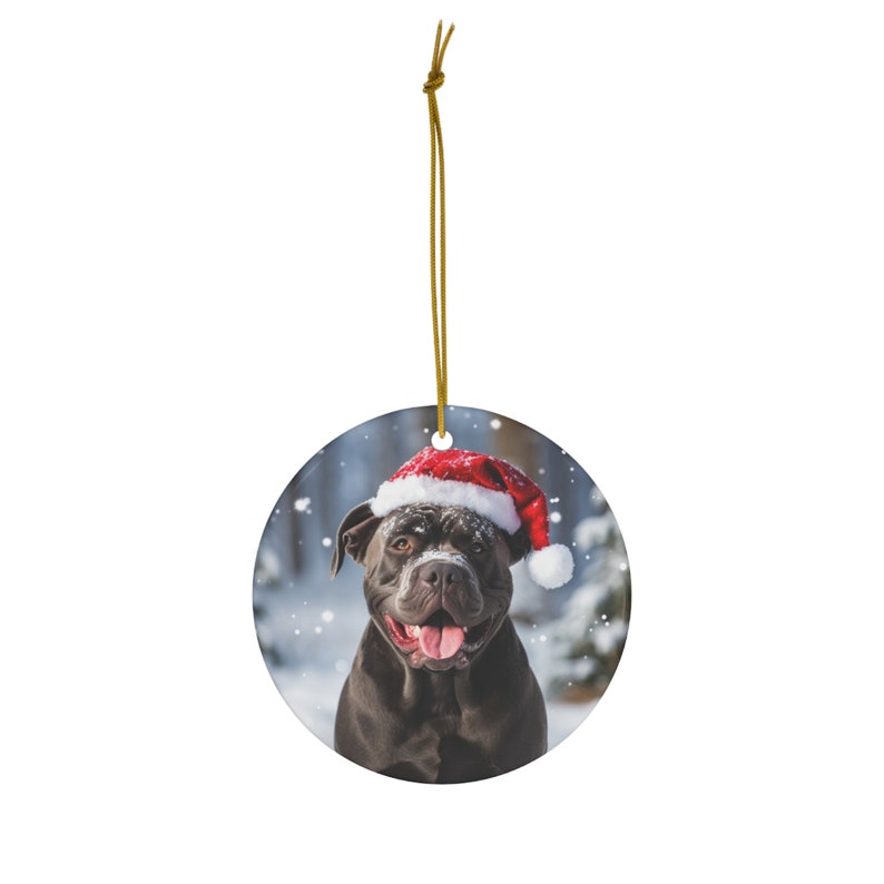 Cane Corso Dog Christmas Tree Round Ceramic Ornament Etsy