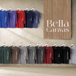 Bella canvas 3501 Nueva temporada, carta de colores, archivos editables completos, carta de maquetas de camisetas para impresión bajo demanda, carta de colores impresa