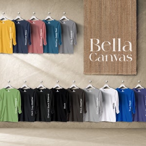 Bella canvas 3501y Nueva temporada, carta de colores, archivos editables completos, carta de maquetas de camisetas para impresión bajo demanda, carta de colores impresa