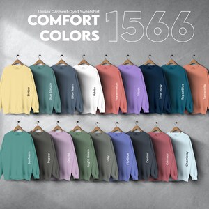 Comfort Colors 1566 Efecto de luz, carta de colores, archivos completamente editables, carta de maquetas de camisetas para impresión bajo demanda, carta de colores Printful