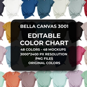 2023 nuevo color, bella canvas 3001 color chart, bella canvas 3001 maqueta, bella, bella canvas size chart,