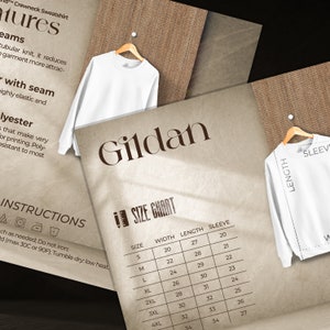 Gildan 18000 maattabel en belangrijkste kenmerkenbundel, Nieuw seizoen, Over dit sweatshirt Lijstbestand, Downloadbare wasinstructies