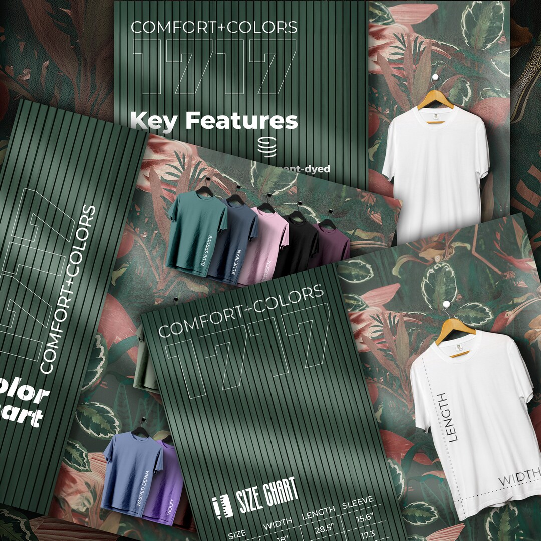 Comfort Colors 1717 Store Kit, Size Chart and Color Chart, Key Features ...