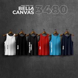 Carta de colores Bella Canvas 3480, archivos editables completos, carta de maquetas de camisetas para impresión bajo demanda, carta de colores impresa
