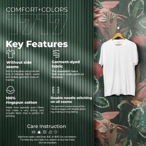 Colores cómodos 1717 Acerca de este archivo de listado de camisas, efecto de patrón, tabla de tallas 1717, instrucciones de lavado descargables e información del material