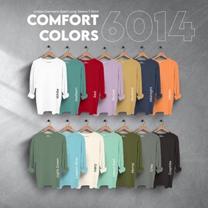 Comfort Colors 6014 Farbkarte, voll bearbeitbare Dateien, T-Shirt Mockup Chart für Print On Demand, Printful Farbkarte