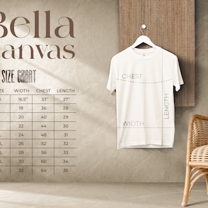 Tabla de tallas Bella Canvas 3001, Nueva temporada, Tabla de tallas 3001, Camiseta unisex Jersey, Tabla de tallas Bella Canvas, SKU SC012