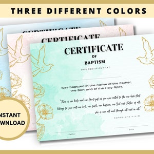 Certificado de bautismo, Certificado de bautismo, Certificado de bautismo, Carta estadounidense