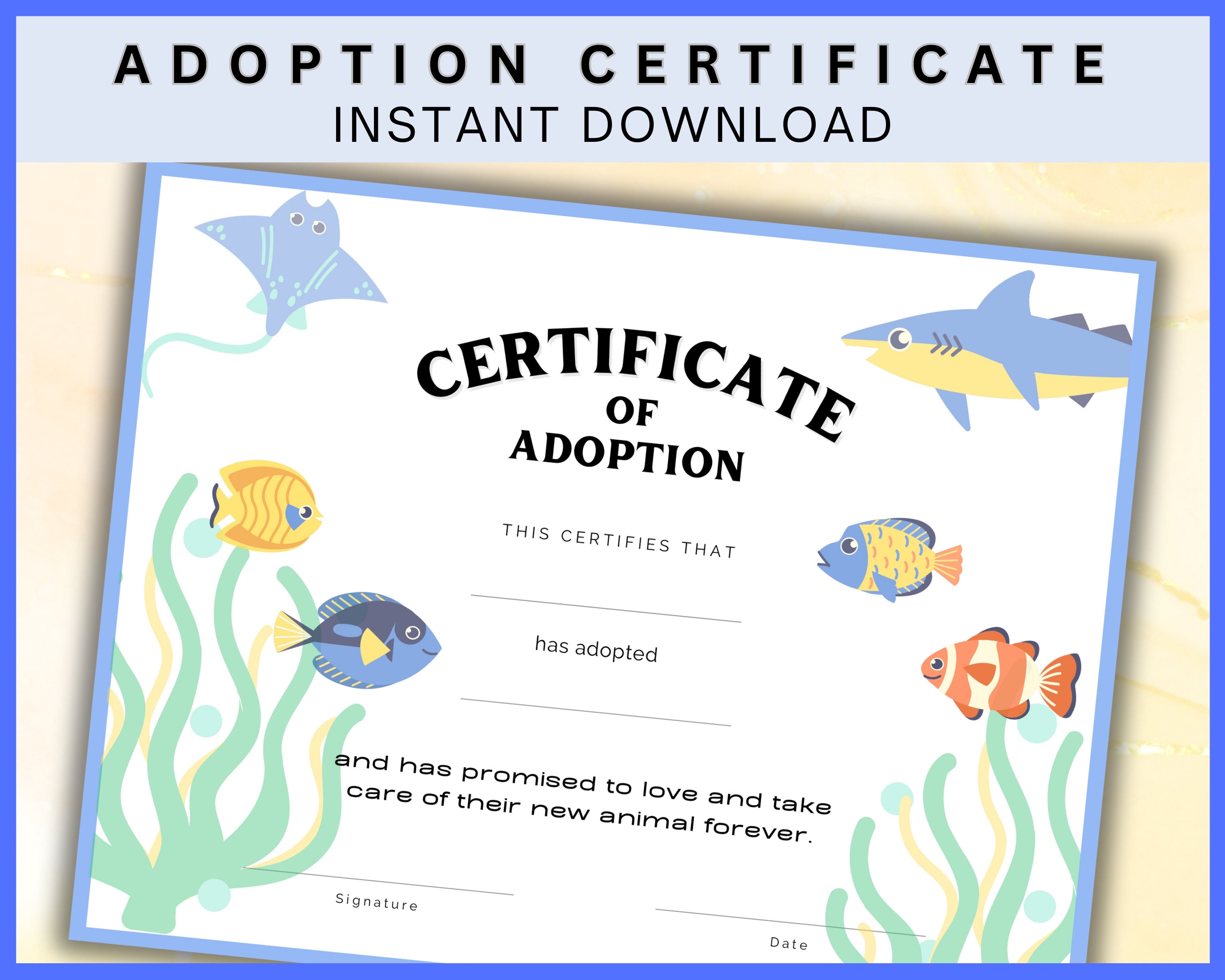 Fish adoption sale