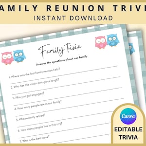 Family Reunion Games, Printable Family Trivia, Family Game Night, Family Party Games, Family Fun