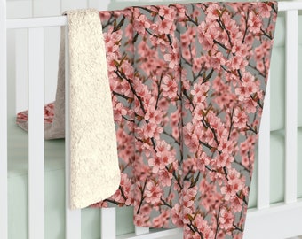 Sakura Fleece Blanket: Japanese Flowers Throw Blanket - Etsy