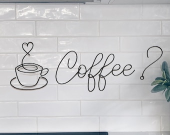 Coffee Wire Wall Art – Kitchen, Cafe Bar Decor