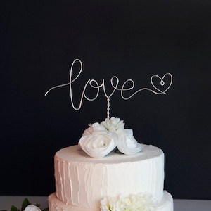 Love Wire Metal Cake Topper - Anniversary topper - Wedding Topper - Love topper - Anniversary gift - Party decor - Modern elegant topper