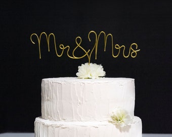Rustieke heer en mevrouw draad bruidstaarttopper: elegant gepersonaliseerd decor