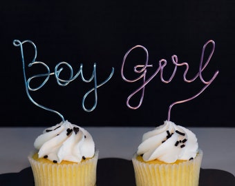 Girl or Boy Cupcake Topper Pack of 6 - Gender Reveal - Baby Shower - Cupcake Decorations - Gender Reveal Party Decor - Oh Baby - Party