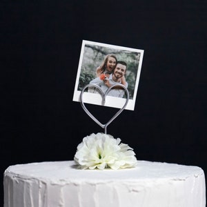 Portafotos Wedding Anniversary Cake topper - Wire Topper - Polaroid Picture Cake Topper - Soporte Polaroid - Compromiso - Love topper